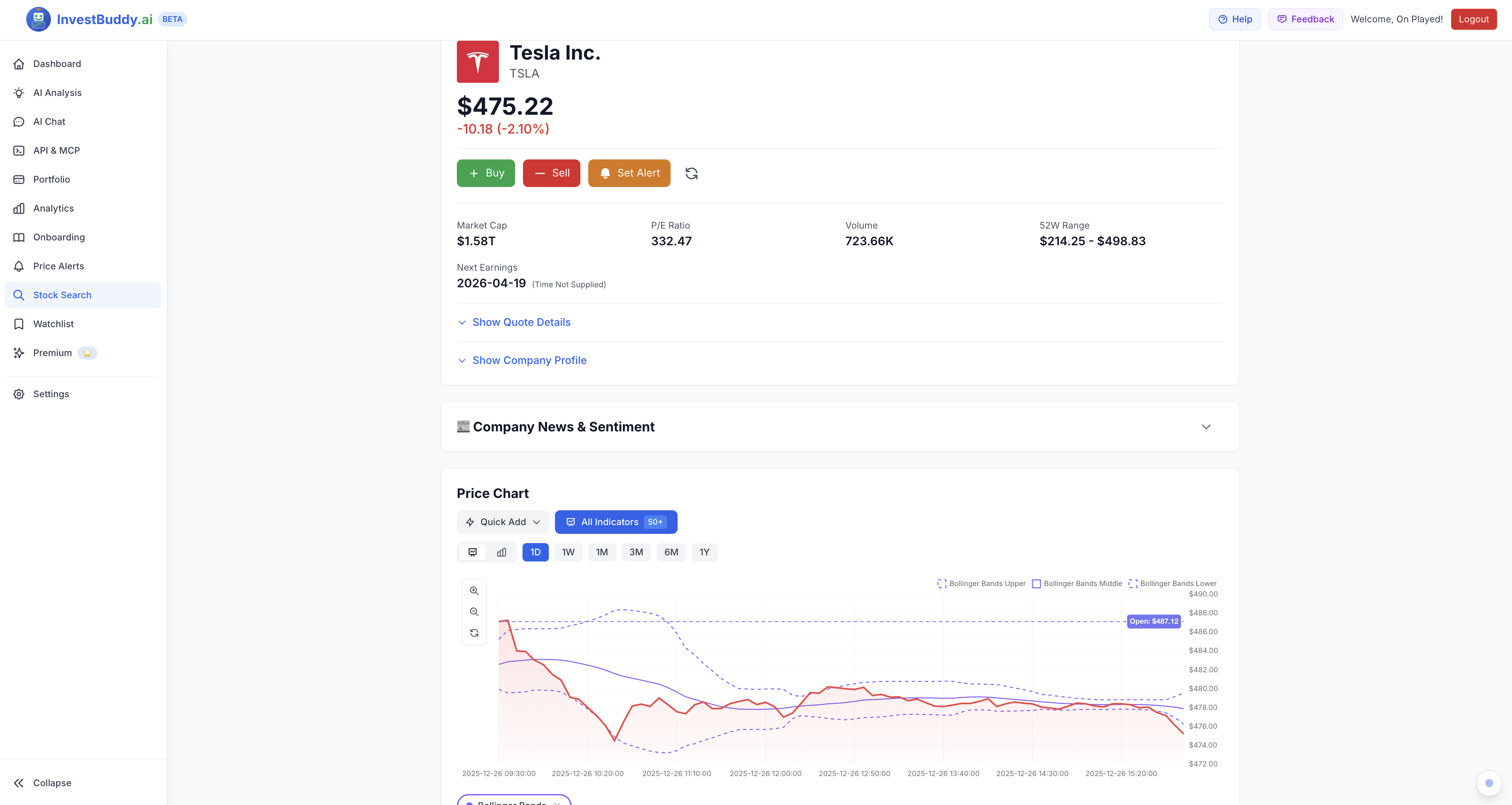 InvestBuddy.ai Dashboard Preview 2