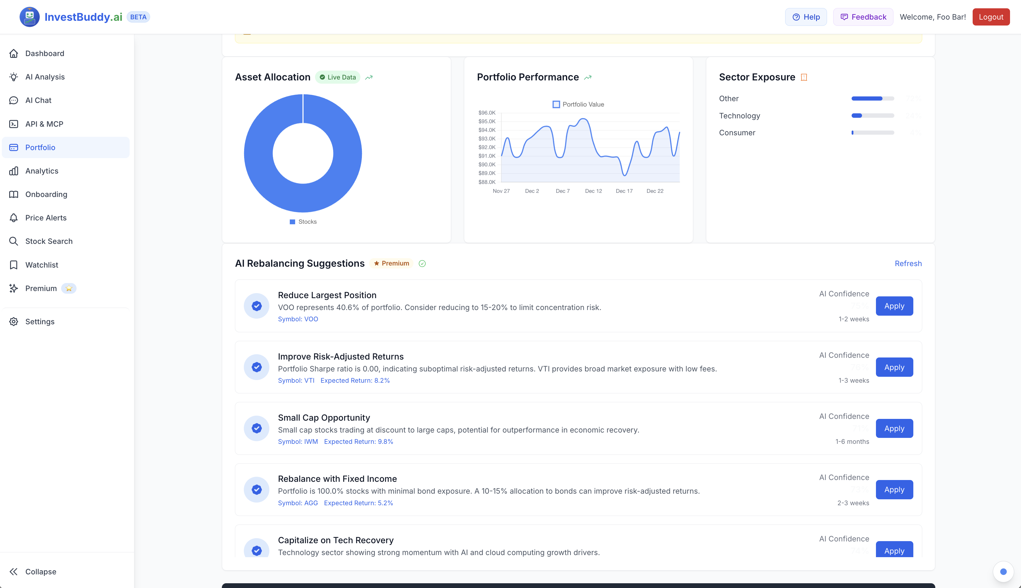 InvestBuddy.ai Dashboard Preview 5